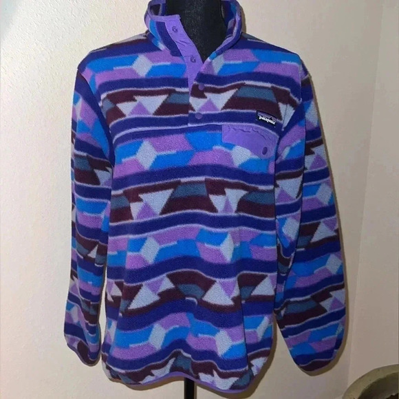 Patagonia Women’s Synchilla Snap-T Pullover Fleece MEDIUM Purple Jacket - Picture 14 of 16